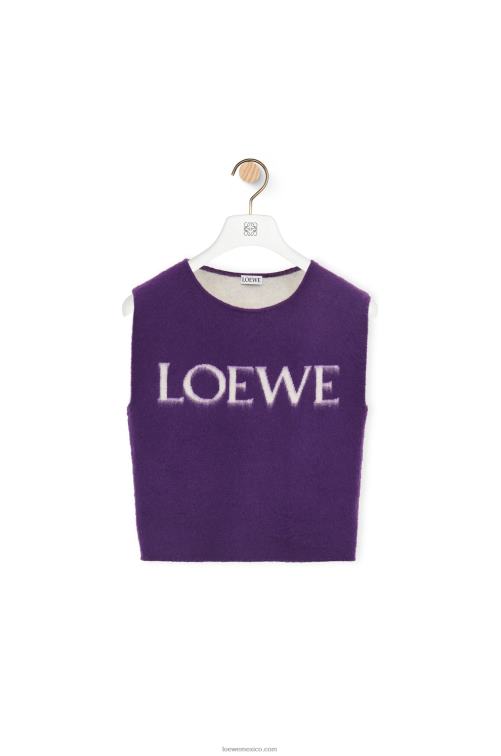 púrpura camiseta sin mangas de lana Loewe R8J8Z907 mujer