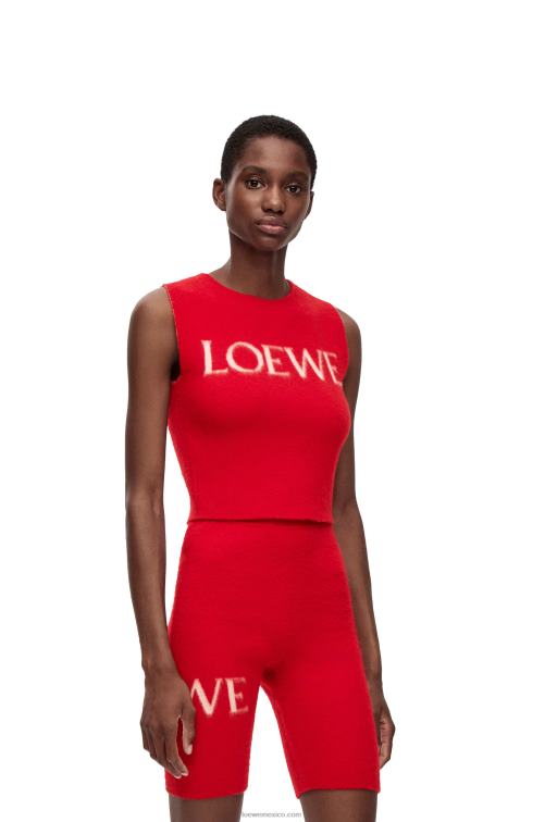 rojo camiseta sin mangas de lana Loewe R8J8Z908 mujer