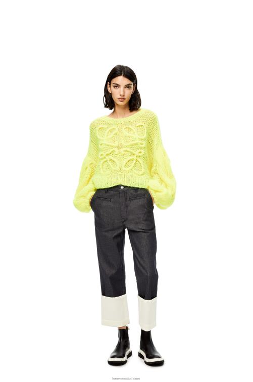 Azul marino jeans de pescador en mezclilla Loewe R8J8Z1196 mujer