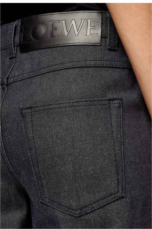 Azul marino jeans de pescador en mezclilla Loewe R8J8Z1196 mujer