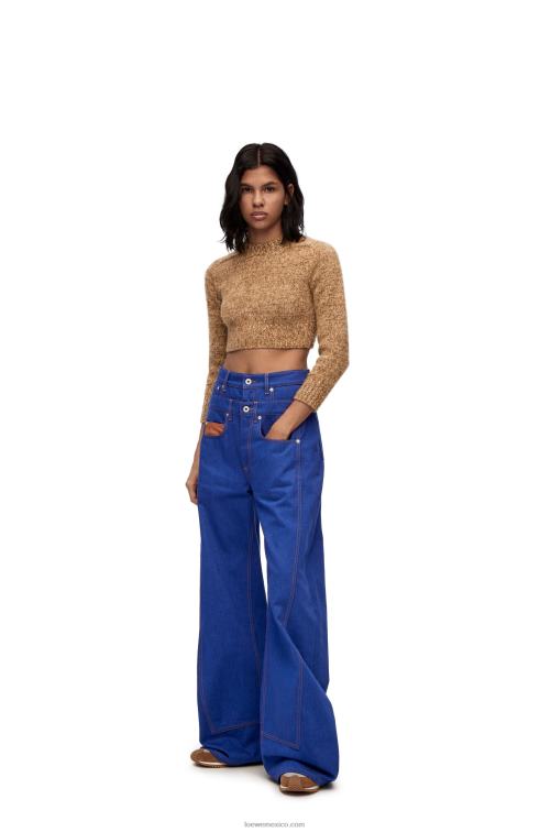azul brillante jeans con trampantojo en denim Loewe R8J8Z1181 mujer