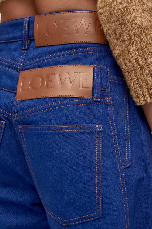 azul brillante jeans con trampantojo en denim Loewe R8J8Z1181 mujer