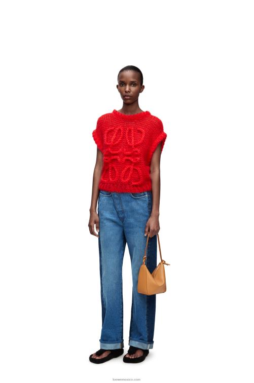 azul mezclilla jeans deconstruidos en denim Loewe R8J8Z1159 mujer
