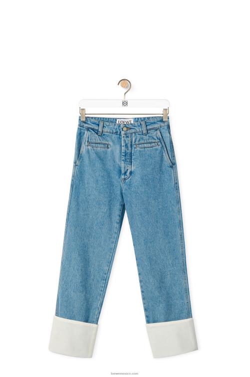 mezclilla azul jeans de pescador en mezclilla Loewe R8J8Z1195 mujer