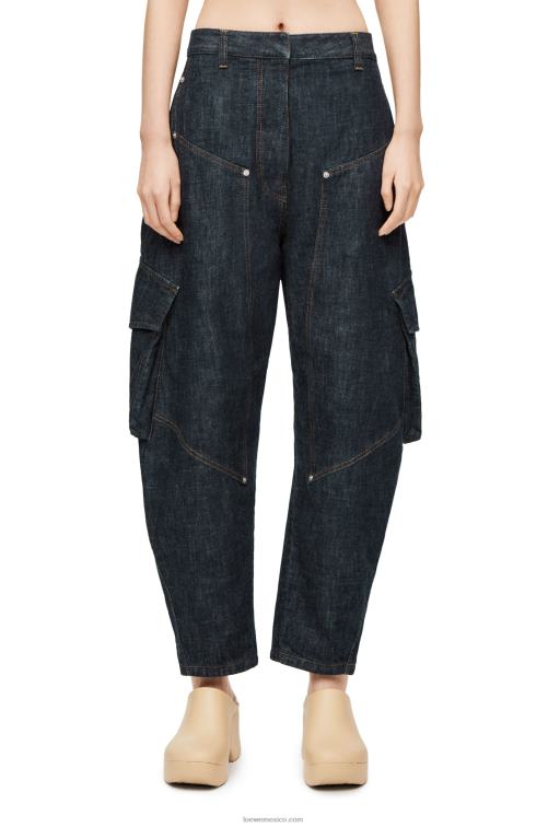 mezclilla azul vaqueros cargo de mezclilla Loewe R8J8Z1179 mujer