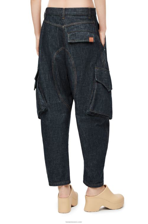 mezclilla azul vaqueros cargo de mezclilla Loewe R8J8Z1179 mujer