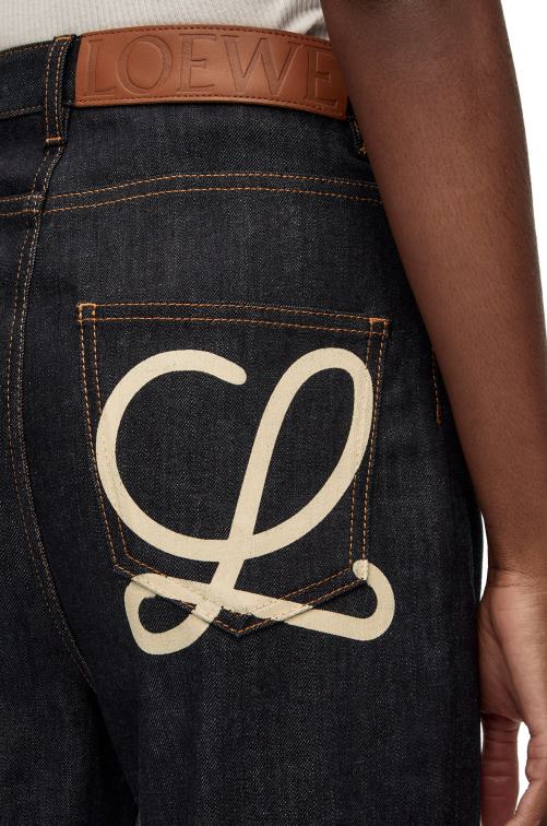 mezclilla cruda jeans ajustados en mezclilla Loewe R8J8Z1190 mujer