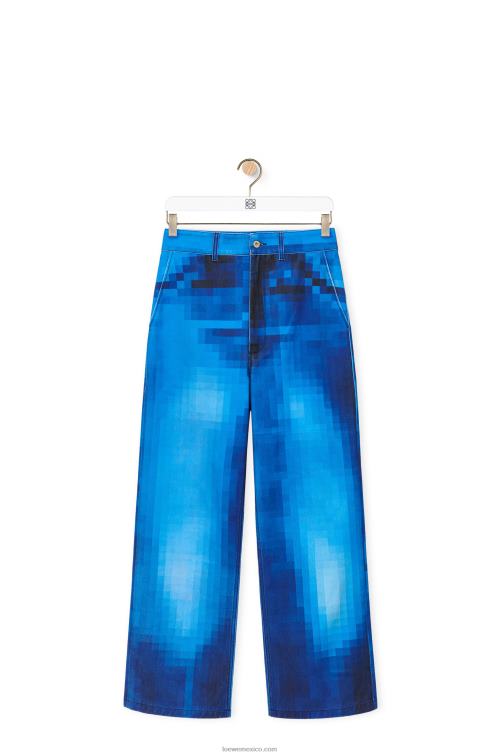 mezclilla jeans baggy pixelados en denim Loewe R8J8Z1177 mujer