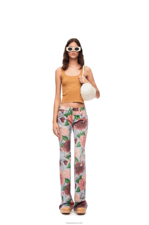 rosado rojo jeans rosas en denim Loewe R8J8Z1166 mujer