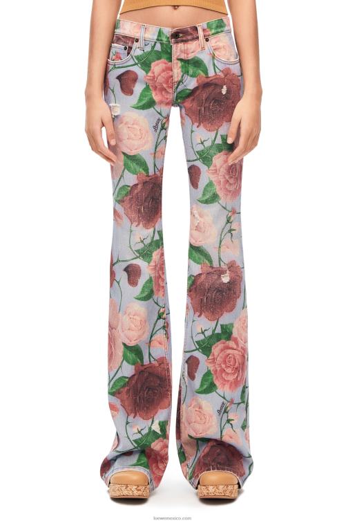 rosado rojo jeans rosas en denim Loewe R8J8Z1166 mujer
