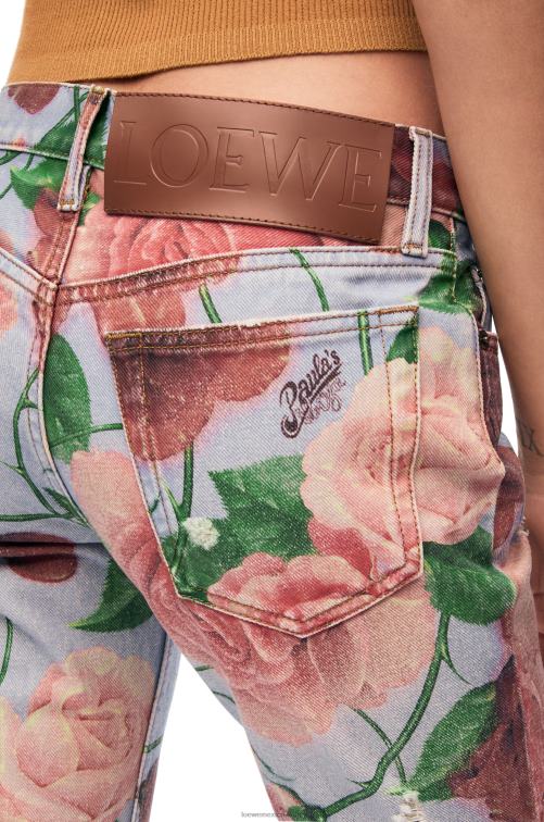 rosado rojo jeans rosas en denim Loewe R8J8Z1166 mujer