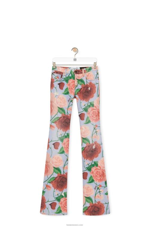 rosado rojo jeans rosas en denim Loewe R8J8Z1166 mujer
