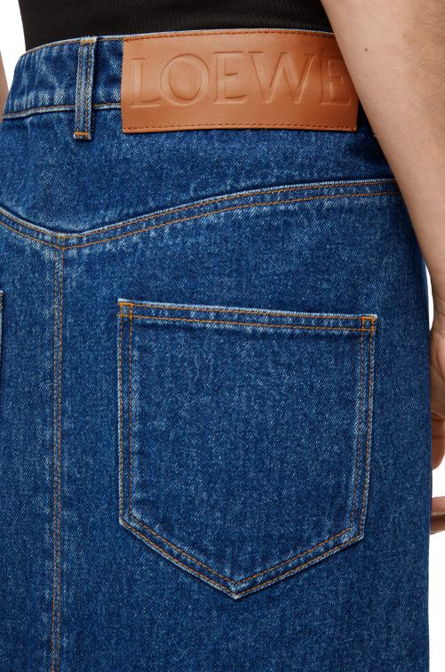 azul mezclilla falda deconstruida en denim Loewe R8J8Z1160 mujer