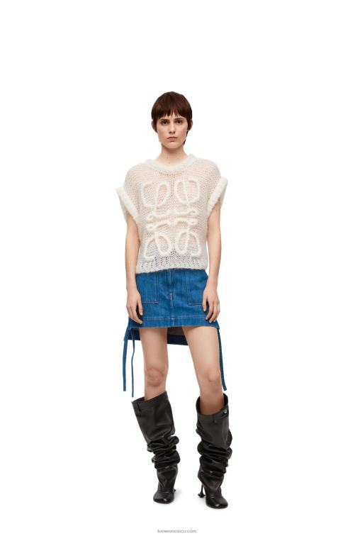 azul rojo falda de trabajo en denim Loewe R8J8Z1161 mujer