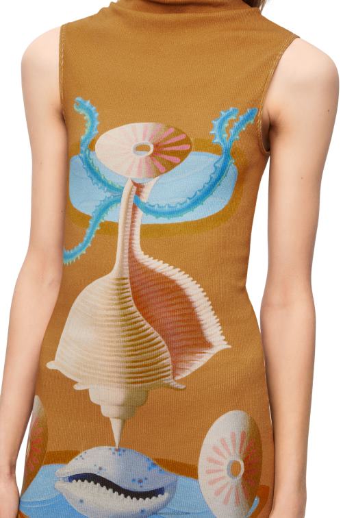 camello/multicolor vestido maruja mallo tubo de algodon Loewe R8J8Z1037 mujer