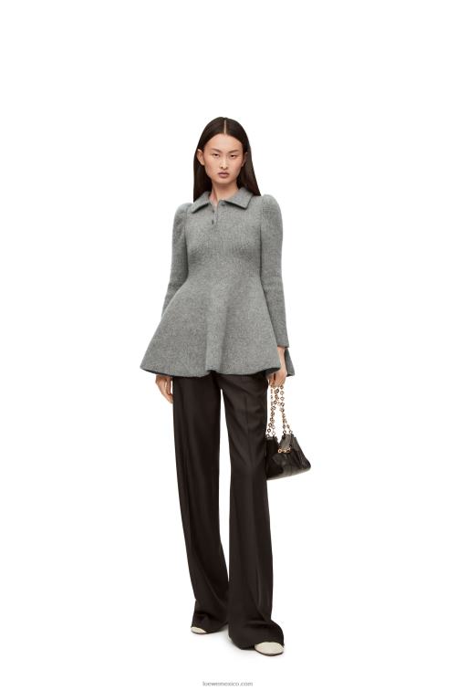gris minivestido de cachemir y mohair Loewe R8J8Z1082 mujer