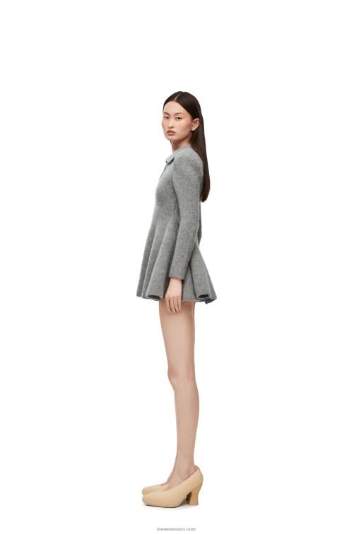 gris minivestido de cachemir y mohair Loewe R8J8Z1082 mujer
