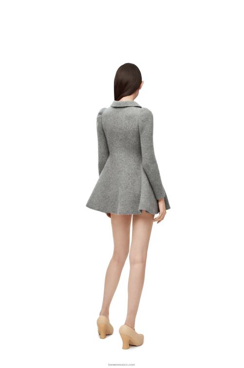 gris minivestido de cachemir y mohair Loewe R8J8Z1082 mujer