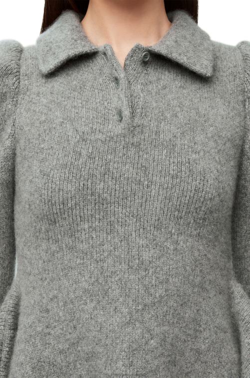 gris minivestido de cachemir y mohair Loewe R8J8Z1082 mujer