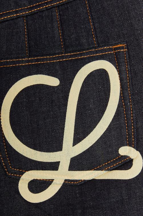 mezclilla cruda minifalda redondeada en denim Loewe R8J8Z1184 mujer