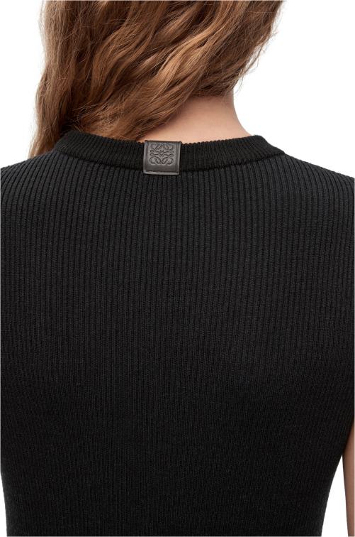 negro/azul marino vestido tubo de punto de lana Loewe R8J8Z985 mujer
