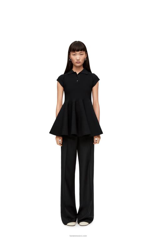 negro minivestido de punto de mezcla de viscosa Loewe R8J8Z1079 mujer