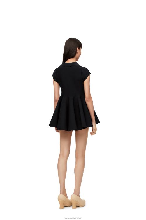 negro minivestido de punto de mezcla de viscosa Loewe R8J8Z1079 mujer