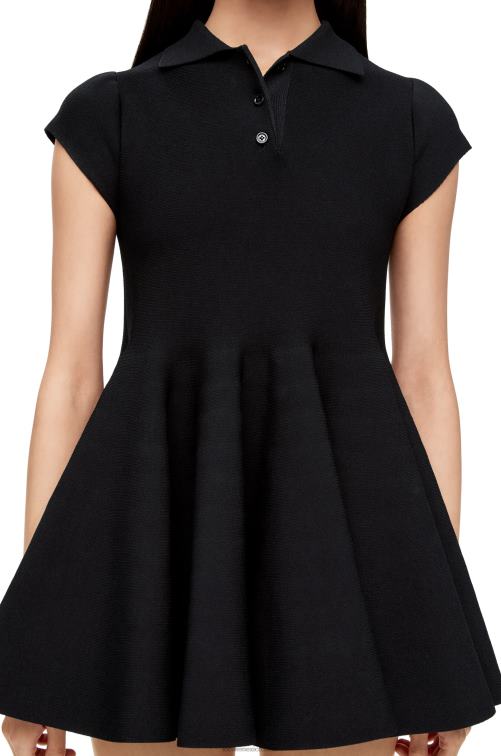 negro minivestido de punto de mezcla de viscosa Loewe R8J8Z1079 mujer