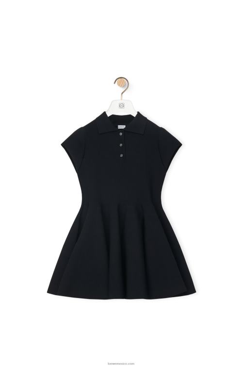 negro minivestido de punto de mezcla de viscosa Loewe R8J8Z1079 mujer