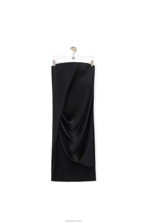 negro vestido bustier de crepé satinado Loewe R8J8Z1070 mujer