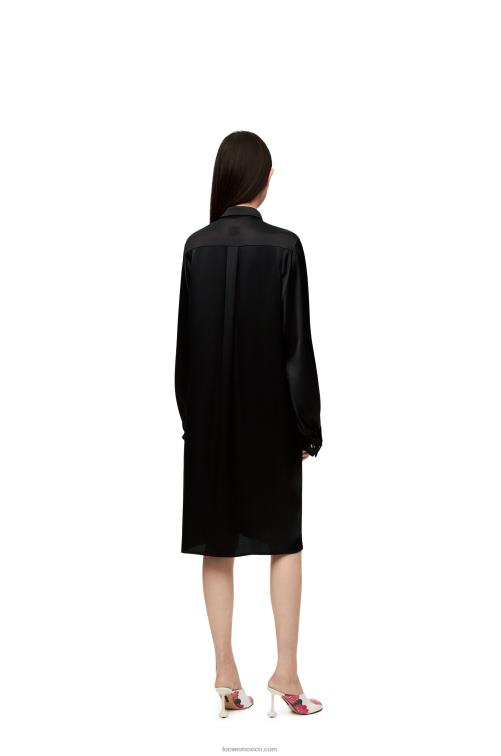 negro vestido con nudo en crepé satinado Loewe R8J8Z1074 mujer