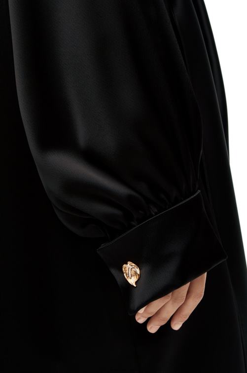 negro vestido con nudo en crepé satinado Loewe R8J8Z1074 mujer