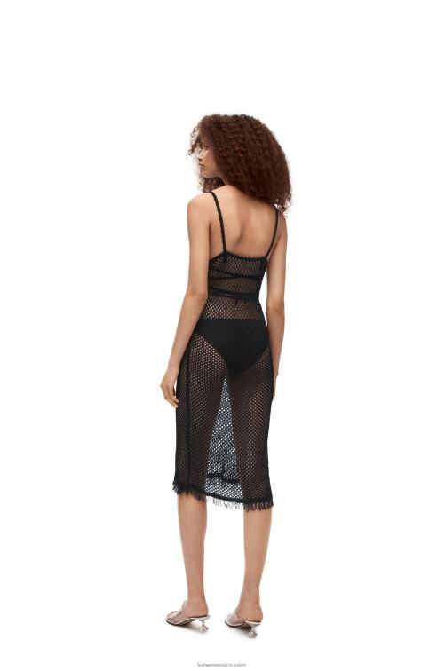 negro vestido de tiras en viscosa Loewe R8J8Z1058 mujer