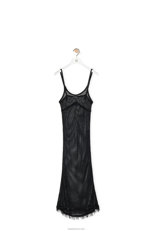 negro vestido de tiras en viscosa Loewe R8J8Z1058 mujer