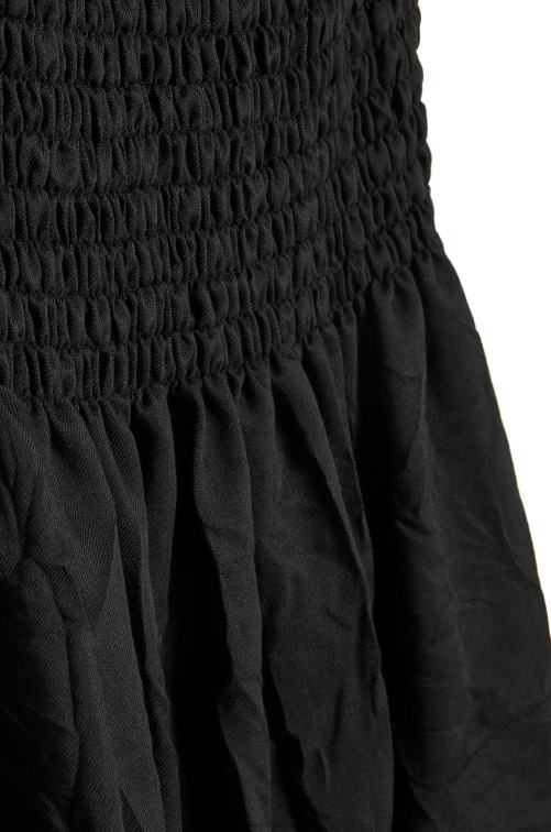 negro vestido fruncido de algodón Loewe R8J8Z1057 mujer