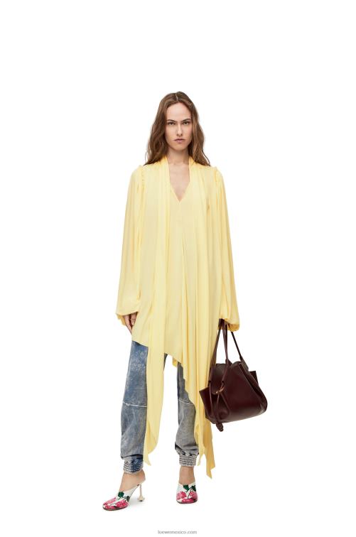 vainilla vestido asimétrico de jersey de crepé de viscosa Loewe R8J8Z1085 mujer