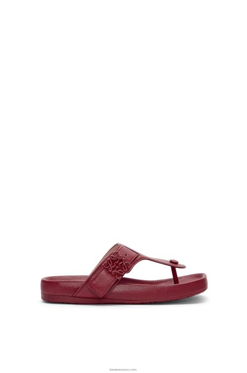 Burdeos sandalia easy toe post de piel de cabra Loewe R8J8Z721 mujer
