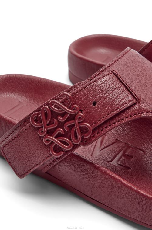 Burdeos sandalia easy toe post de piel de cabra Loewe R8J8Z721 mujer