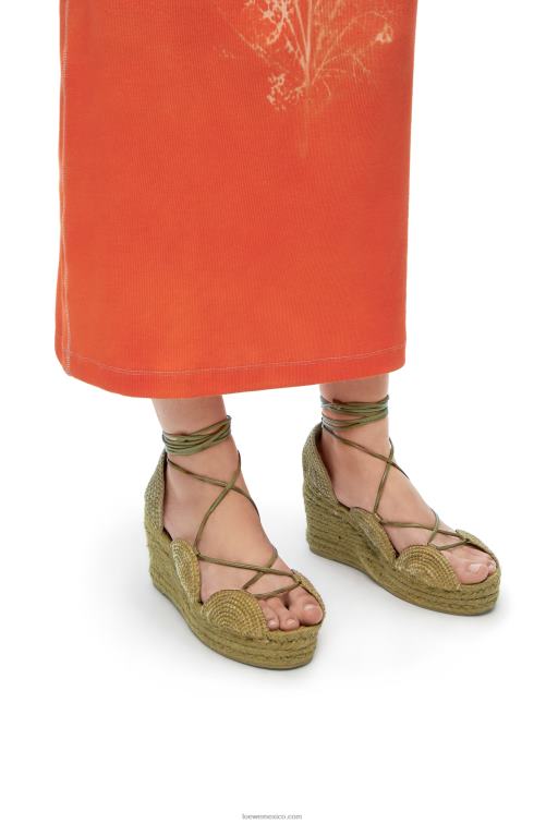 aceituna alpargata cuña solar de yute Loewe R8J8Z699 mujer