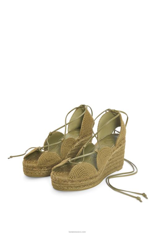 aceituna alpargata cuña solar de yute Loewe R8J8Z699 mujer