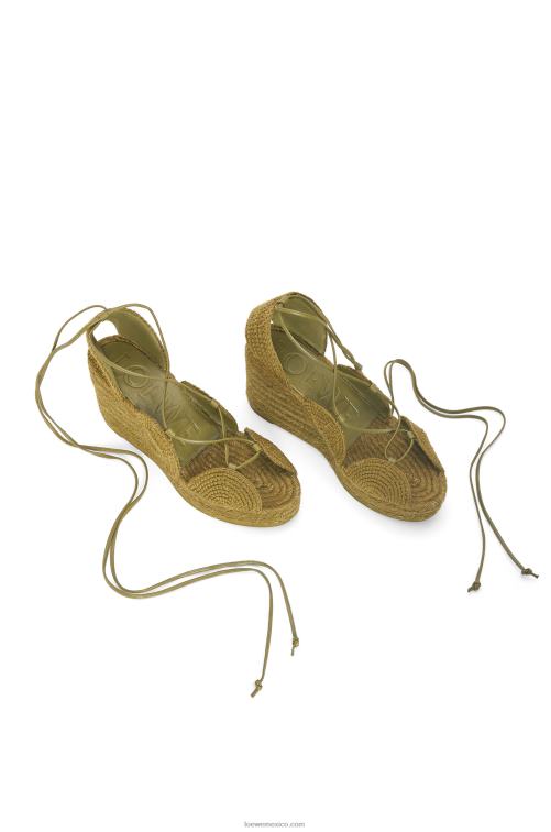 aceituna alpargata cuña solar de yute Loewe R8J8Z699 mujer
