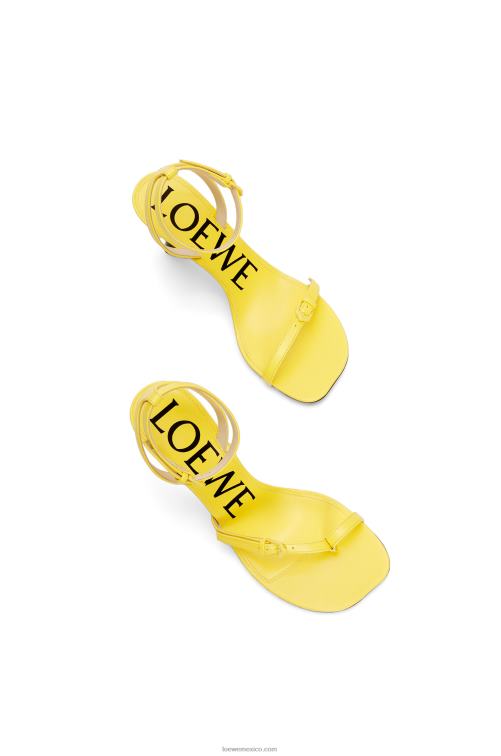 amarillo acacia Sandalia stiletto petal de piel de cordero Loewe R8J8Z678 mujer