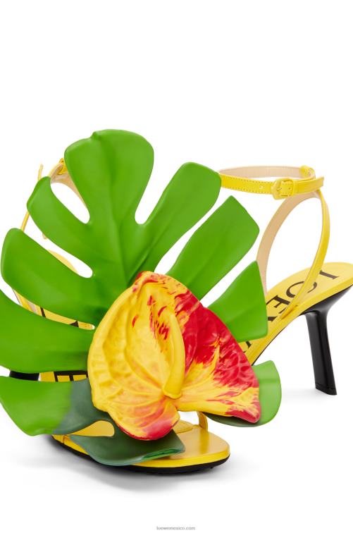 amarillo acacia sandalia pétalo en piel de cordero Loewe R8J8Z689 mujer