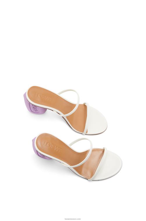blanco/lavanda sandalia jabonosa de piel de cabra Loewe R8J8Z711 mujer