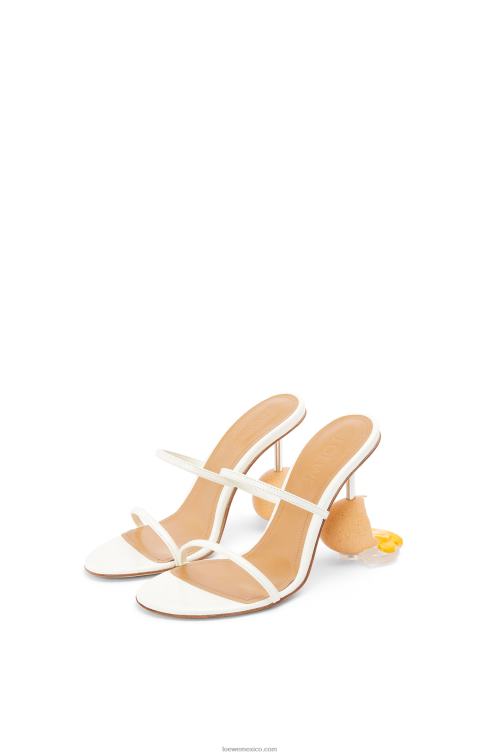 blanco/naturaleza sandalia huevo roto en piel de cabra Loewe R8J8Z715 mujer