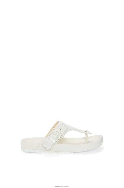 blanco sandalia easy toe post de piel de cabra Loewe R8J8Z679 mujer