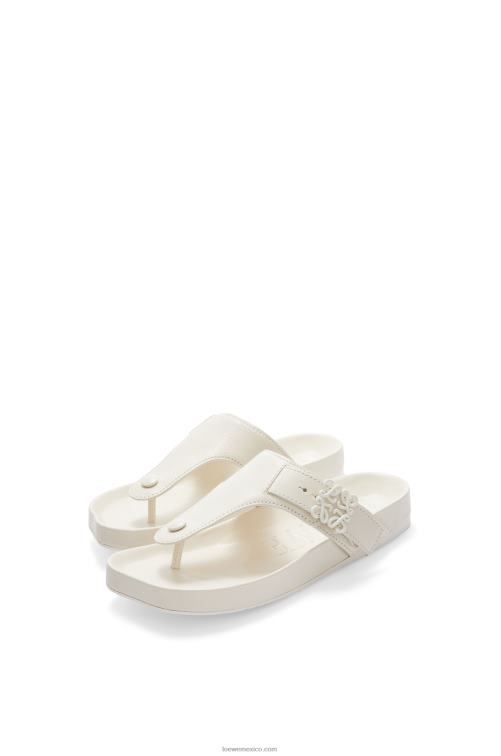 blanco sandalia easy toe post de piel de cabra Loewe R8J8Z679 mujer