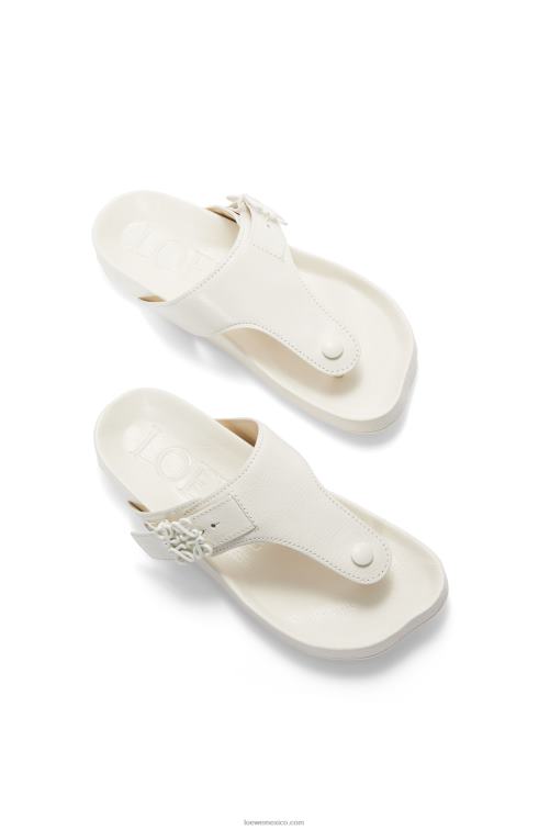 blanco sandalia easy toe post de piel de cabra Loewe R8J8Z679 mujer