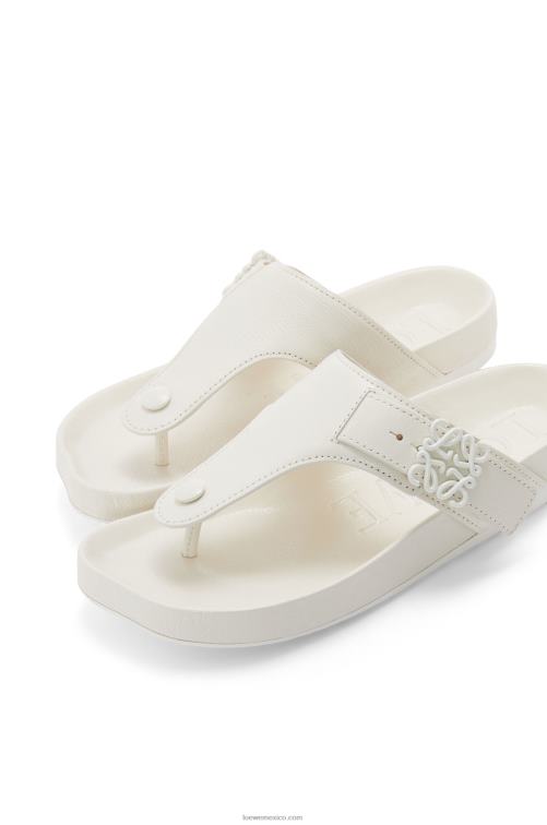 blanco sandalia easy toe post de piel de cabra Loewe R8J8Z679 mujer