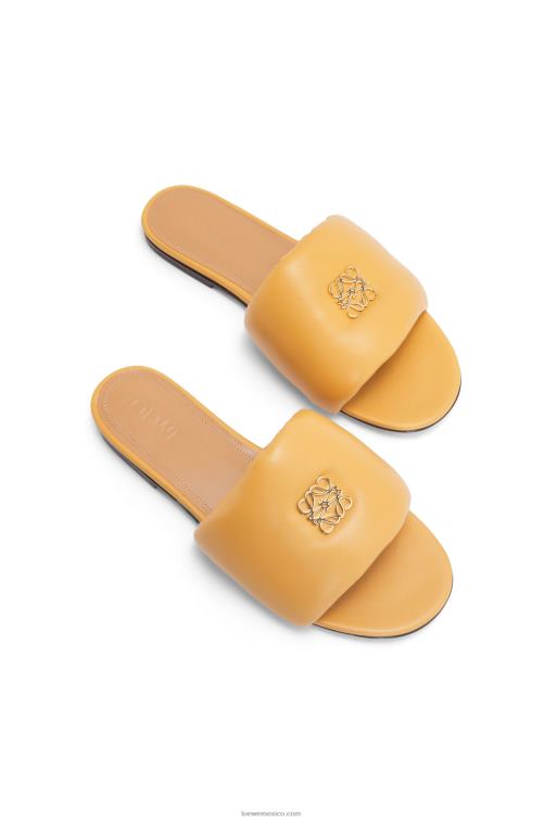 desierto Chanclas acolchadas con anagrama de piel de cordero Loewe R8J8Z684 mujer